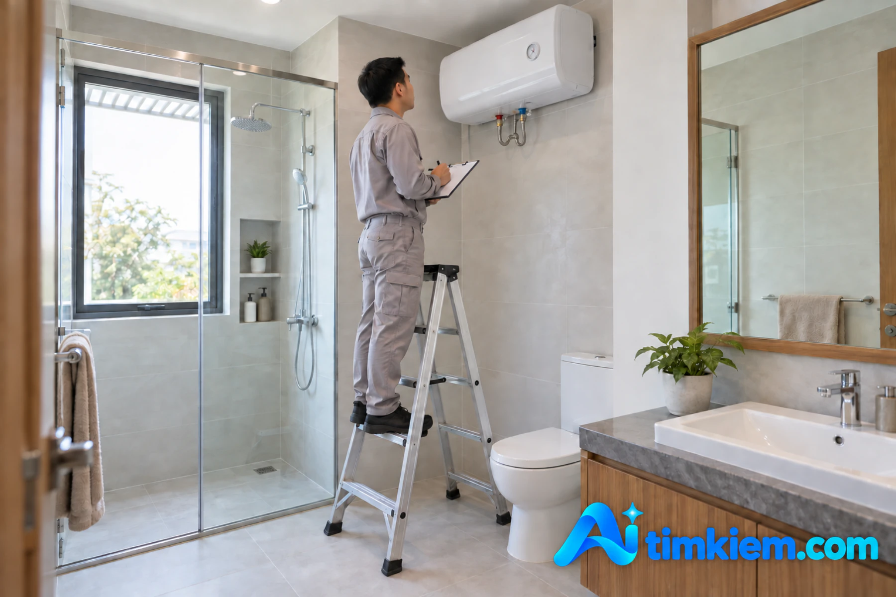 Kỹ thuật vi&ecirc;n kiểm tra b&igrave;nh n&oacute;ng lạnh trong khu vực kh&ocirc; r&aacute;o v&agrave; đ&atilde; c&ocirc; lập nguồn